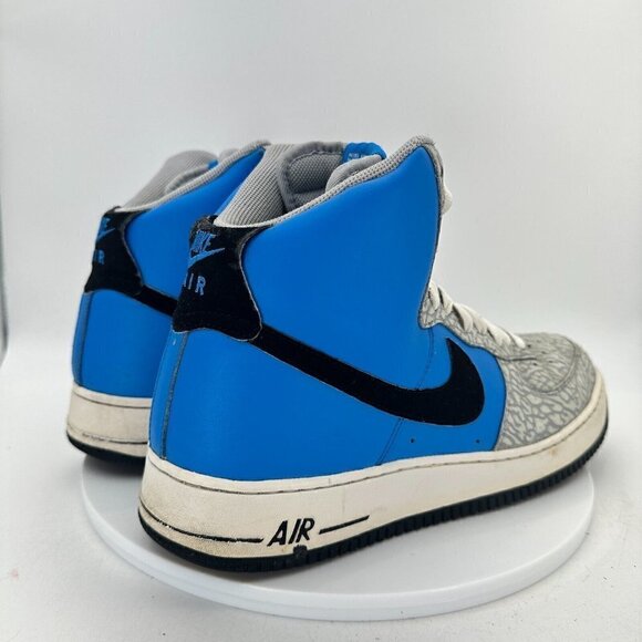 Nike Air Force 1 High Men Size 11.5 315121-406 Blue Court Crackle Grey Shoes - Picture 5 of 14